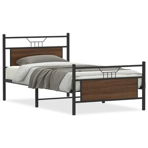 vidaXL Cadre de lit sans matelas chêne marron 100x190 cm