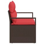 vidaXL Canapé de jardin avec coussin 120 x 62 x 69 cm polyrotin