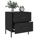 vidaXL Tables de chevet 2 Pièces noir 40x35x47 5 cm bois d’ingénierie