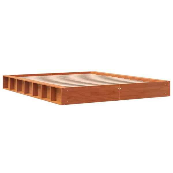 vidaXL Cadre de lit sans matelas cire marron 150x200cm bois pin massif