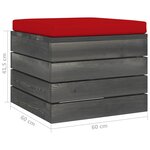 Vidaxl repose-pied palette de jardin avec coussin bois de pin