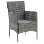 vidaXL Ensemble à manger de jardin coussins 5Pièces Résine tressée Gris