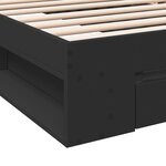 vidaXL Cadre de lit avec tiroir noir 90x190 cm bois d'ingénierie
