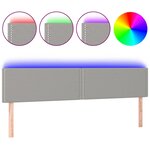 vidaXL Tête de lit à LED Gris clair 180x5x78/88 cm Tissu