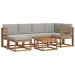 vidaXL Ensemble de canapés d'extérieur 7 pc Gris Naturel et Clair