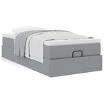 vidaXL Cadre de lit ottoman et matelas gris clair 100x200 cm tissu