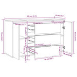 vidaXL Buffet avec 3 tiroirs Gris béton 120x41x75 cm Bois d'ingénierie