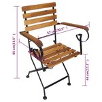 vidaXL Chaises pliables de jardin 4 Pièces Acier et bois d'acacia massif