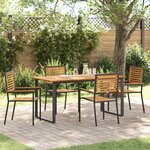 vidaXL Ensemble de salle à manger pour jardin 5 Pièces Noir