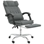 vidaXL Fauteuil de massage inclinable de bureau Gris foncé Tissu