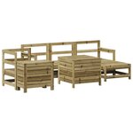 vidaXL Salon de jardin 7 Pièces bois de pin imprégné