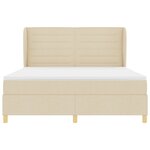Lit à ressorts vidaXL avec matelas Crème 180x200 cm en tissu