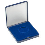 Écrin monnaie avec plateau velours bleu pour pièces de 18 à 50 mm. Diamètre intérieur - 28 5 mm