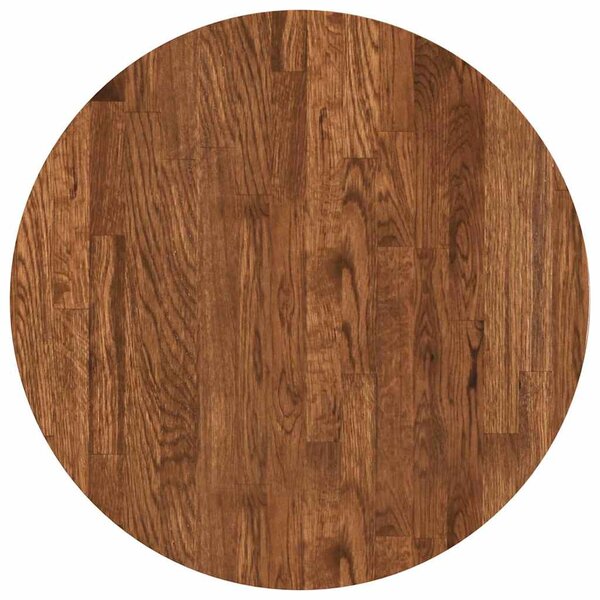 vidaXL Plateau de table Autre Marron foncé Ø 50 x 4 cm Chêne massif