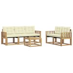 vidaXL Ensemble de canapés d'extérieur 6 Pièces Blanc et crème