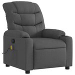 vidaXL Fauteuil de massage inclinable gris foncé tissu