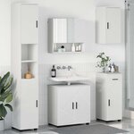 vidaXL Ensemble de mobilier de salle de bain avec tiroir 5 Pièces Blanc