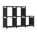 vidaXL Étagère d'affichage 5 cubes Noir 103x30x72 5 cm Tissu