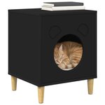 vidaXL Maison pour chat Noir 42 5 x 40 x 53 cm Bois d'ingénierie