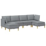 vidaXL Canapé modulaire avec rangement 6 Pièces Gris clair Tissu