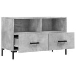 vidaXL Meuble TV Gris béton 80x36x50 cm Bois d'ingénierie
