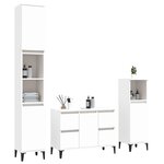 vidaXL Ensemble de meubles salle de bain 3 Pièces blanc bois d'ingénierie