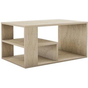 Table basse Eros rectangulaire - Travertin - 80 x 50 x 40 cm