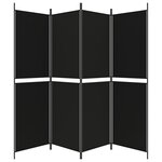 vidaXL Cloison de séparation 4 panneaux Noir 200x180 cm Tissu