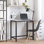 vidaXL table Blanc 80 x 50 x 77 cm Bois d'ingénierie et acier