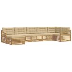 vidaXL Ensemble de canapés d'extérieur 7 Pièces Blanc et Beige