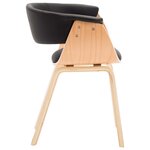 vidaXL Chaises à manger lot de 2 noir bois courbé et similicuir