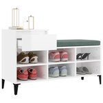 vidaXL Armoire à chaussure Blanc brillant 102x36x60 cm Bois ingénierie