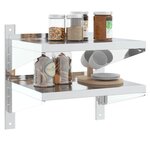 vidaXL Étagère murale à 2 niveaux 50x40x48 cm argenté acier inoxydable