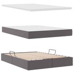 vidaXL Lit avec rangement et LED Gris 140 x 200 cm Cuir synthétique