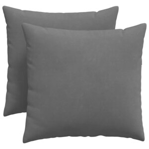 vidaXL Coussins de canapé 2 pc tissu Gris foncé 50 x 50 cm