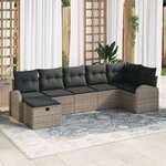 vidaXL Ensemble de canapé de jardin 7 Pièces Gris 289 x 124 x 85 cm