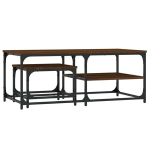 vidaXL Tables basses gigognes 2 Pièces chêne marron bois d'ingénierie