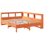 vidaXL Lit bibliothèque sans matelas cire marron 135x190 cm pin massif
