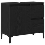 vidaXL Cabinet de salle de bain avec tiroir Chêne noir 65 x 33 x 60 cm