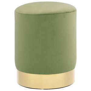 vidaXL Tabouret Vert moutarde et doré Velours 28 x 36 cm