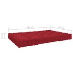 vidaXL Coussins de plancher de palette 5 Pièces Rouge bordeaux Coton