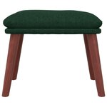 vidaXL Chaise de relaxation avec repose-pied Vert foncé Tissu