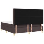 Lit à ressorts vidaXL avec matelas et LED Marron foncé 180x200 cm en tissu
