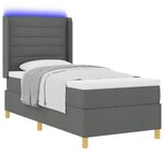 vidaXL Lit à ressorts avec matelas Gris 90 x 200 cm tissu