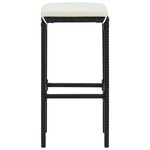 vidaXL Ensemble de bar de jardin 16Pièces et coussins Résine tressée Noir