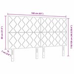 vidaXL Tête de lit noire en tissu avec design en blocs de diamant  160 cm