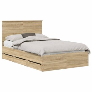 vidaXL Cadre de lit Chêne Sonoma 120 x 190 cm Bois Ingénierie