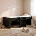 vidaXL Cadre de Lit Élevé pour Enfants 2 Pièces Chêne noir
