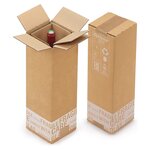 Caisse carton d'expédition pour bouteilles avec croisillons renforcés à montage manuel 1 bouteille (lot de 20)