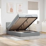 VidaXL Cadre de lit ottoman et matelas gris clair 140x200 cm tissu